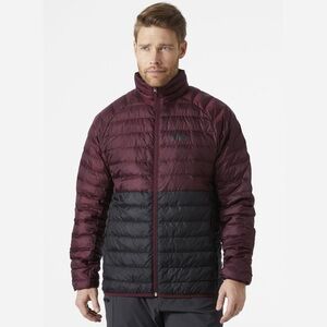 Helly Hansen Men's Large Maroon and Dark Gray Puffer Jacket Banff Insulator